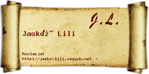 Jaskó Lili névjegykártya
